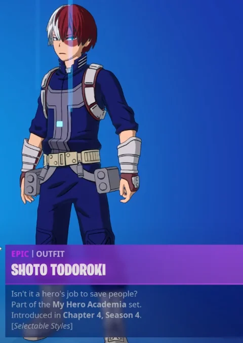 Shoto todoroki fortnite skin